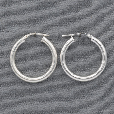 Sterling Silver 25mm Hoop Earrings – 3mm - Silvertree Jewelry #