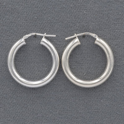 Sterling Silver 25mm Hoop Earrings – 4mm wide