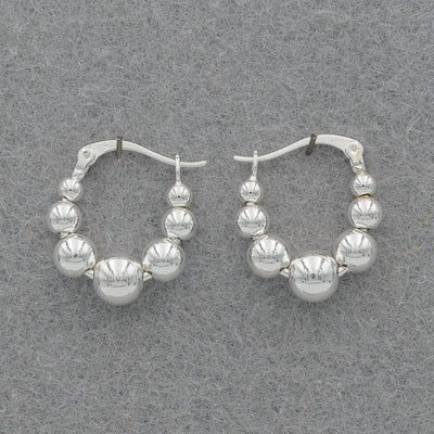 Sterling Silver Ball Hoop Earrings