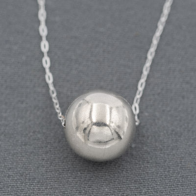 Sterling Silver Ball Pendant Necklace 42cm – Large 1.6cm Silver Sphere Necklace