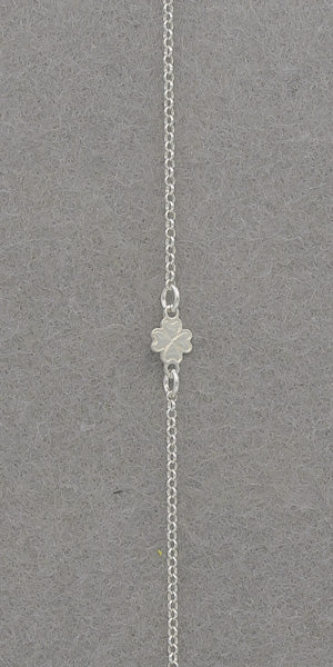 Sterling Silver Belcher Bracelet with Clover Charm