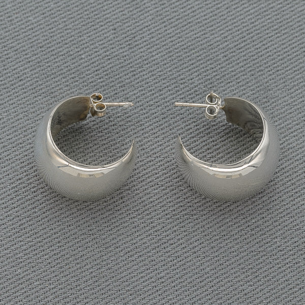 Sterling Silver Bold Hoop Earrings – Wide 22 mm - Silvertree Jewelry #