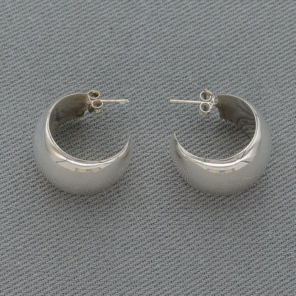 Sterling Silver Bold Hoop Earrings – Wide 22 mm - Silvertree Jewelry #