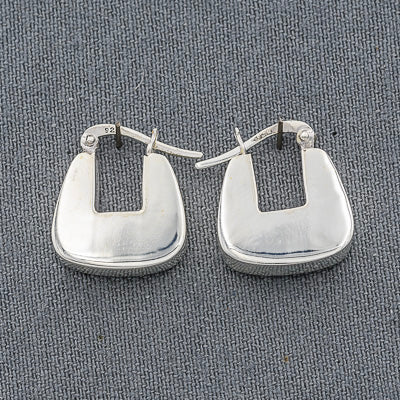 Sterling Silver Box Hoop Earrings – 15 mm - Silvertree Jewelry #