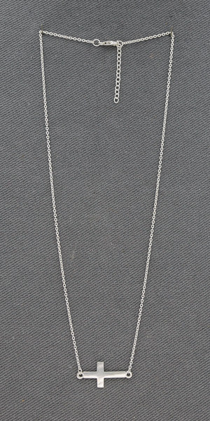 Sterling Silver Cross Necklace 40cm – Classic Faith Silver Pendant Necklace