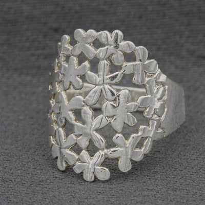 Sterling Silver Daisy Open Ring 2.2cm Floral Design