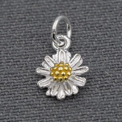 Sterling Silver Daisy Pendant with Gold-Plated Centre - Silvertree Jewelry #