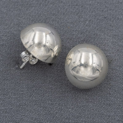 Sterling Silver Dome Stud Earrings – 16 mm - Silvertree Jewelry #