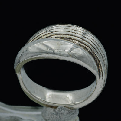 Sterling Silver Double Band Cross Ring 6mm Design