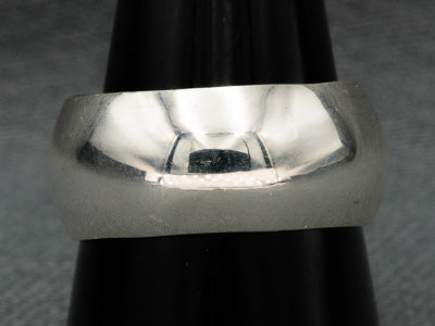 Sterling Silver Double Half Round Ring 10mm Statement