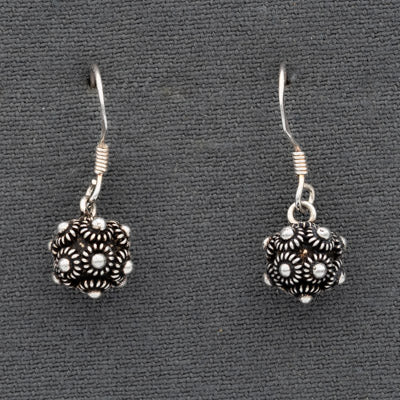 Sterling Silver Dutch Knot Ball Hook Earrings 7mm