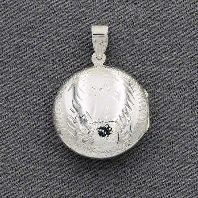 Sterling Silver Engraved Round Locket – 2.5cm