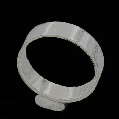Sterling Silver Flat Band Ring 6mm Bold Edge Design