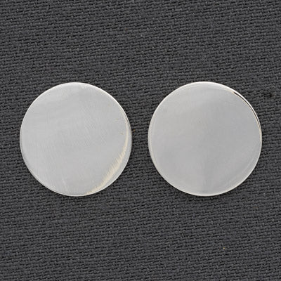Sterling Silver Flat Disc Stud Earrings 1.8c