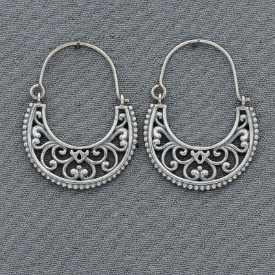 Sterling Silver Gypsy Half-Moon Earrings - Silvertree Jewelry #