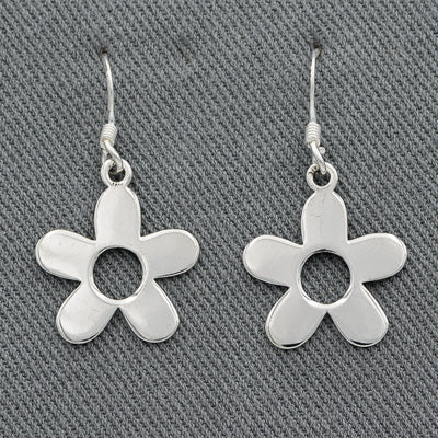 Sterling Silver Hanging Daisy Earrings - Silvertree Jewelry #