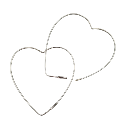 Sterling Silver Heart Sleeper Earrings - Silvertree Jewelry #