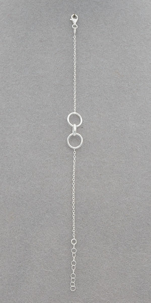 Sterling Silver Intertwined Circles Bracelet Adjustable