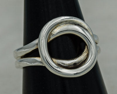 Sterling Silver Loop Circle Ring 2mm Double Band