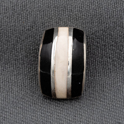Sterling Silver MOP and Onyx Pendant 1.8cm