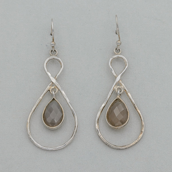 Sterling Silver Moonstone Drop Earrings Figure Eight
