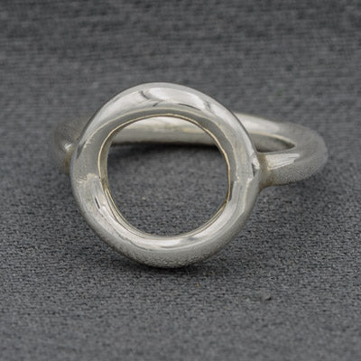 Sterling Silver Open Circle Ring 1.6cm Rounded Band