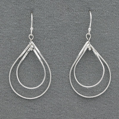 Sterling Silver Oval Dangling Earrings - Silvertree Jewelry #