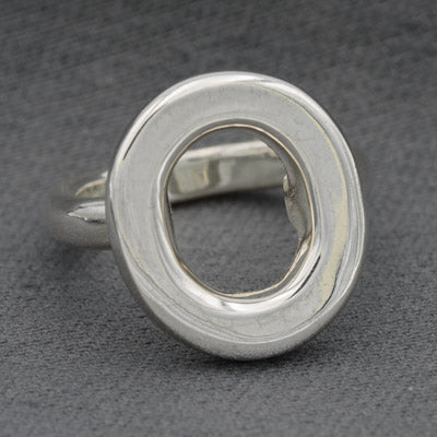 Sterling Silver Oval Open Ring 2.1cm Minimal Design