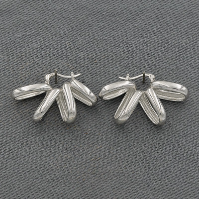 Sterling Silver Ribbon Fan Earrings - Silvertree Jewelry #
