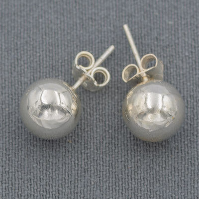 Sterling Silver Round Ball Stud Earrings – 10 mm - Silvertree Jewelry #