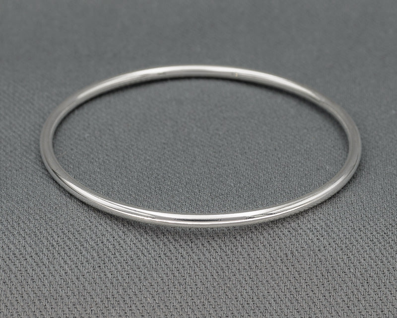 Sterling Silver Round Bangle – 3mm