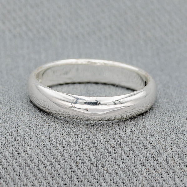 Sterling Silver Rounded Band Ring 4mm Classic Style