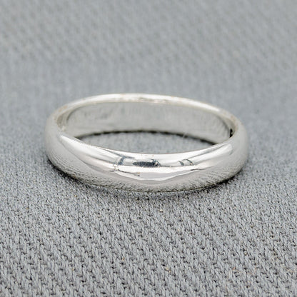 Sterling Silver Rounded Band Ring 4mm Classic Style