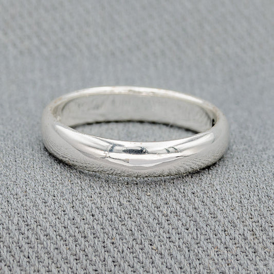 Sterling Silver Rounded Band Ring 4mm Classic Style