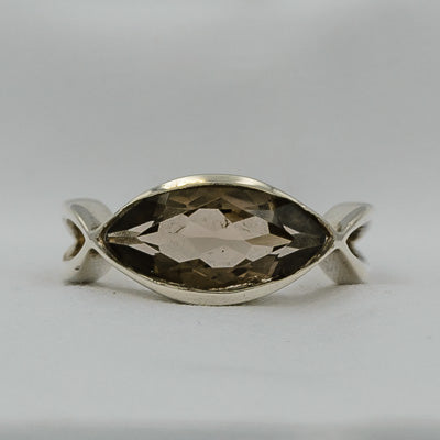 Sterling Silver Smoky Quartz Oval Ring