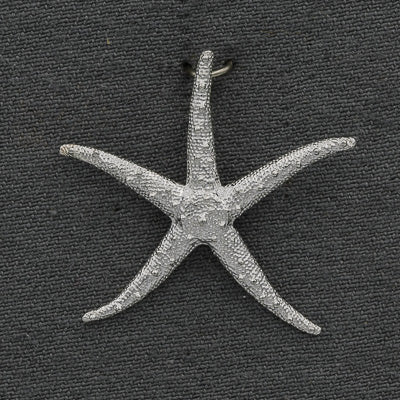 Sterling Silver Starfish Pendant – Matte & Polished Finish