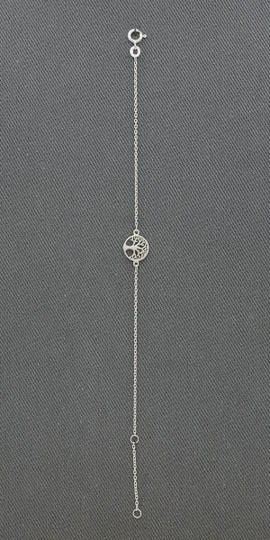 Sterling Silver Tree of Life Bracelet Adjustable Chain