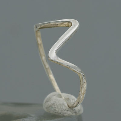 Sterling Silver Z Shape Ring 1cm Minimal Design