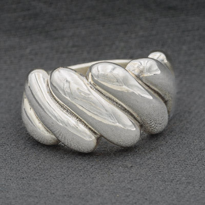 Sterling silver Electroplated Slanted Bar  Ring Modern Design