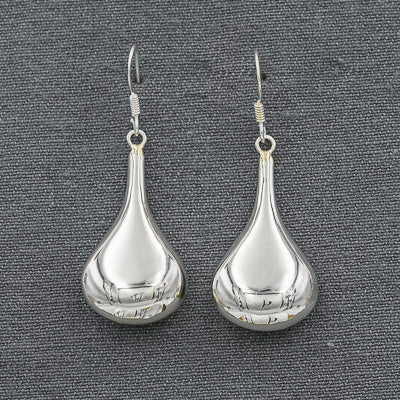 Sterling silver Flat drop earrings - Silvertree Jewelry #