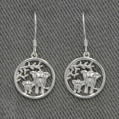 Sterling silver elephant earrings, nature inspired. - Silvertree Jewelry #
