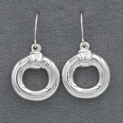 Sterling Silver Open Circle Dangling Earrings - Silvertree Jewelry #