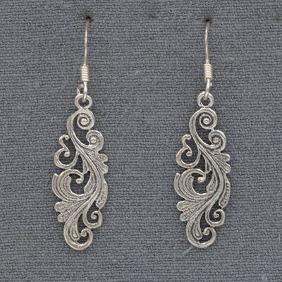 Sterling silver oval filigree danglings - Silvertree Jewelry #