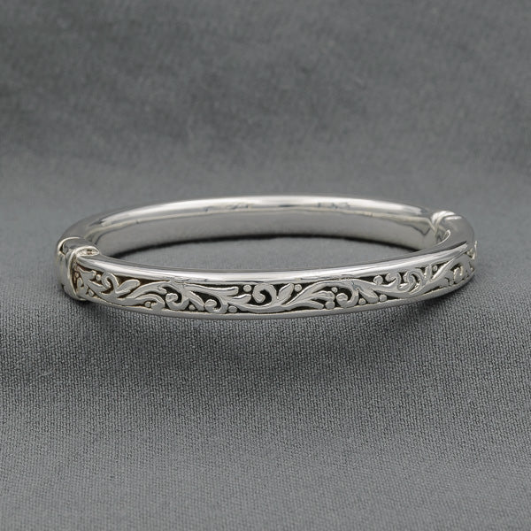 Sterling silver oval hinged bangle - Silvertree Jewelry #