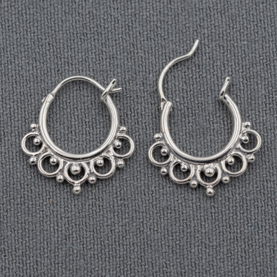 Sterling silver patterned earring - Silvertree Jewelry #