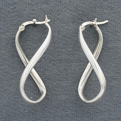 Sterling Silver Twisted Rectangle Earrings - Silvertree Jewelry #