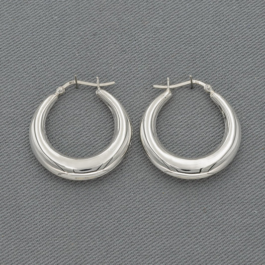 Sterling silver tapered hoops