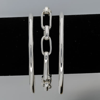 Sterling silver Italian bangle 4 mm
