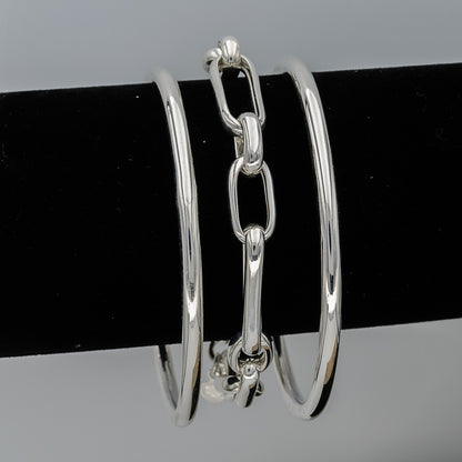 Silver  flat bangle 5mm x 70mm