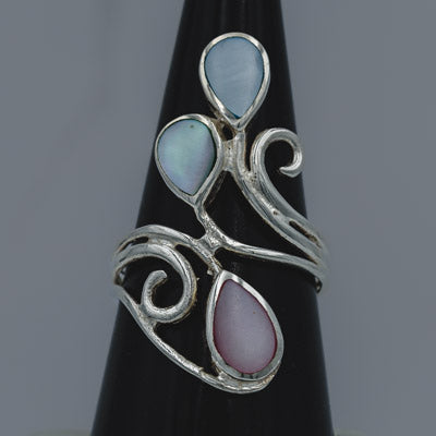 Sterling Silver Vertical Mother of Pearl ring